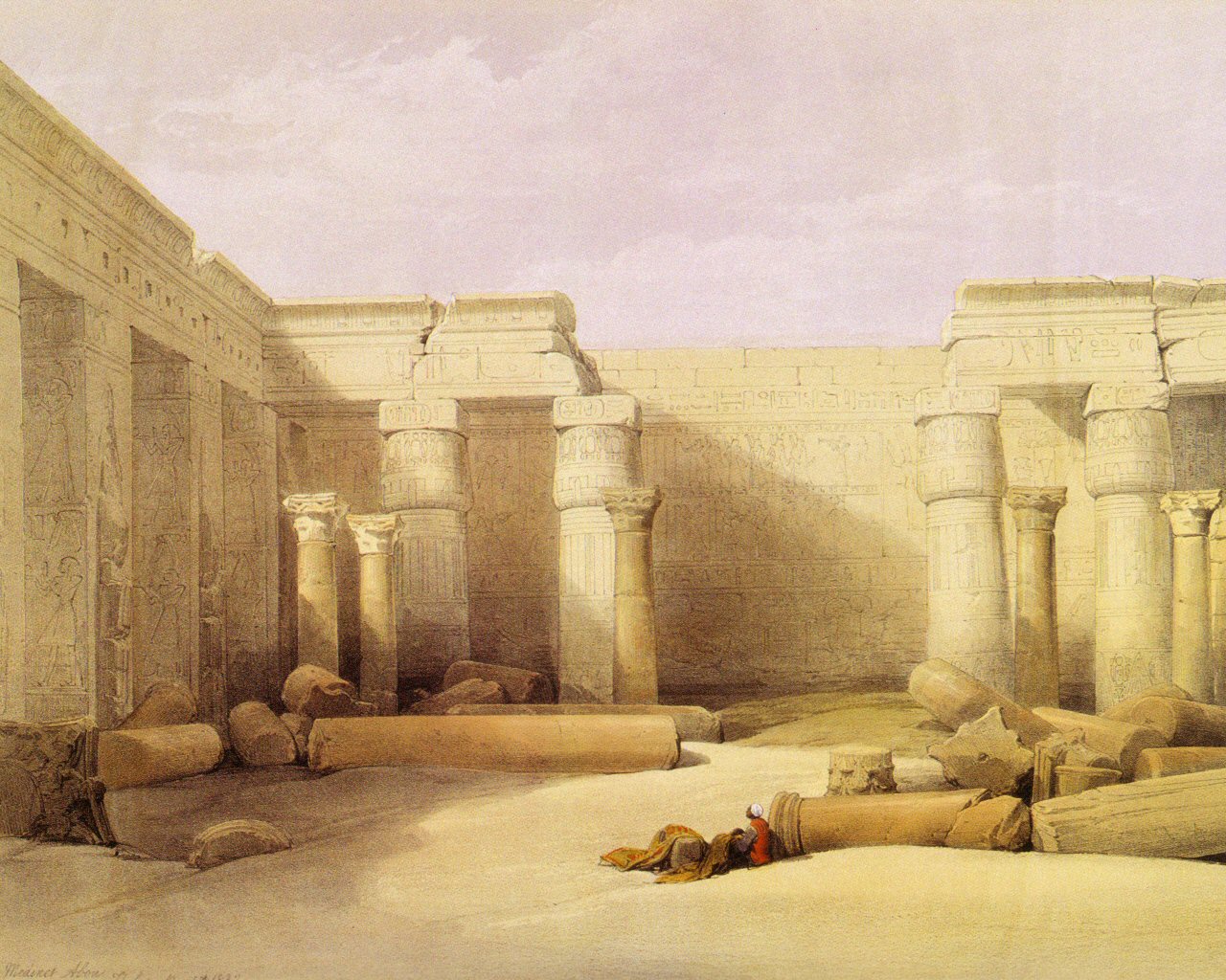David Roberts - The Interior Of The Temple Of Medinet Habu.jpg